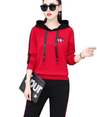 China 2021 autumn new korean loose fashion hoodie women's sports suit leisure anti-pilling spring running two-piece suit for sale