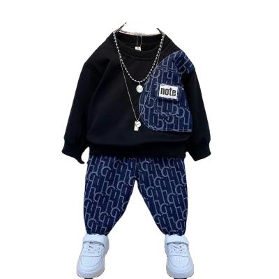 China Lolita Style Children's Clothes Boy Spring And Winter Korean Suit 2021 New Clothes Fashion Children Western Style Sports Two Piece Set for sale