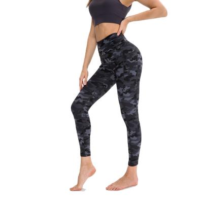 China Breathable Butt Lift Gym Sportswear Printed Camouflage High Waist Yoga Jogging Leggings For Women for sale