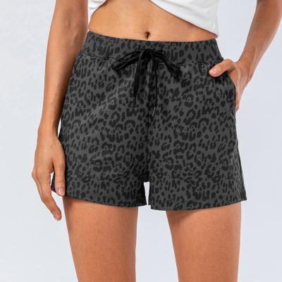 China BESTEX Breathable Leopard Print With Pocket Casual Yoga Shorts for sale