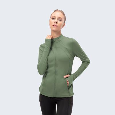 China Breathable fitness yoga clothes sexy sports running jacket with zipper long sleeve quick dry fitness yoga clothes for women for sale