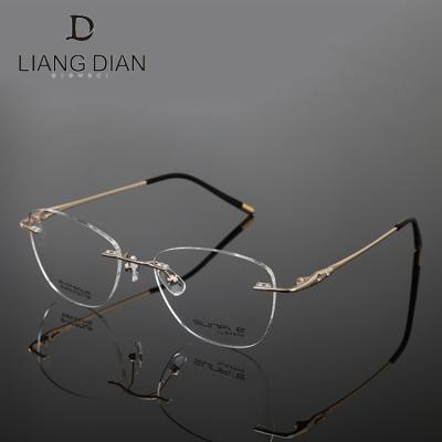 China Optical Frames for Myopia Optical Frame Luxury Titanium Glasses, Handmade Metal Titanium Rimless Glasses for sale