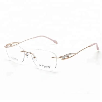 China Other Wholesale Metal Eyeglasses Frames, Rimless Titanium Optical Frames for sale