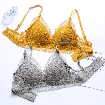 China God's QUICK DRY pure soft underwear beauty desire thin cup no triangle steel sexy comfortable cup French lace ring bra for sale