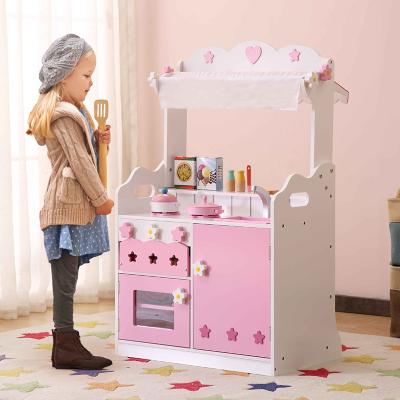 China Popular Wholesale Cute Wooden Kitchen Toy Pretend Play Mother Garden Kitchen Educational Toys for sale