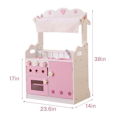 China 2 Inch 1Wooden Play Kitchen Children's Role Play Kitchen Toy Set Kids Role Play Toys Games Cookware Set Kitchen Toys For Girls for sale