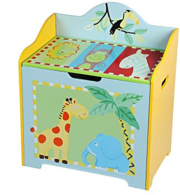 China Convertible Baby Storage Stool Box, Children Cartoon Wooden Toy Green Storage Box Toy Box Step Stool for sale