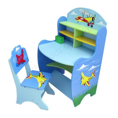 China BOARD factory on sale 3-12 years old wooden children study table with chair sets for sale