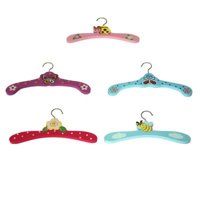 China Kids Modern Cartoon Baby Wooden Coat Clothes Pants Hangs Hanger Holder Racks for sale