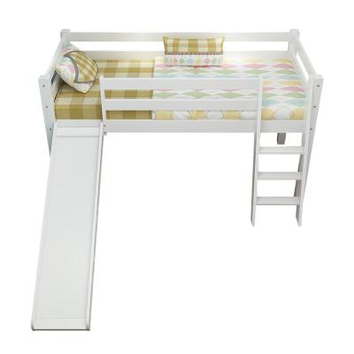 China Modern solid color bedroom furniture for kids white wooden multifunctional design child bed bed with slide TYKB003 for sale