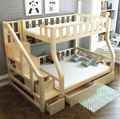 중국 Original Wood Kids Bedroom With Drawers Step Ladder Kids Solid Wood Bunk Bed TYKB005 판매용