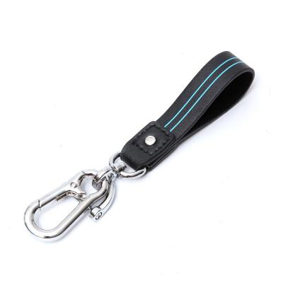 China Colorful Line Leather Hand Rope Couples Personality Car Key Chain Promotion Creative Leather Key Pendant for sale