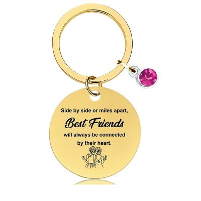 China Promotional Giveaways Gift High Polished Stainless Steel Heart Best Friend Key Chains Key Ring Keychains for sale