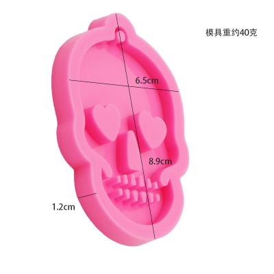 China Shiny silicone resin mold silicone keychain mold keychains mold silicone skull key chain mold for sale