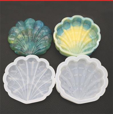 China Viable Crystal Jewelry Box Mold Silicone Shell Shape Trinket Box Mold For Resin Silicone Mold for sale