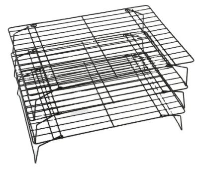 China Wholesale Home Bread Cake Wire Metal Organizer 3 Tier Color Box Kitchen Stocked Cooling Rack for sale