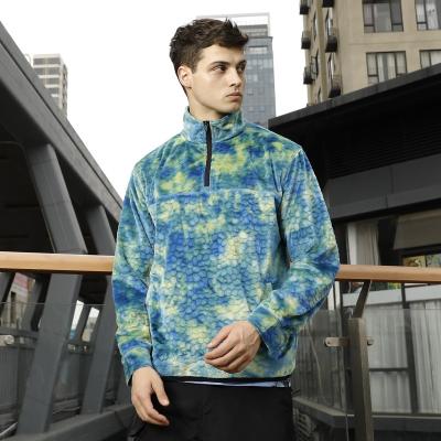 China 1/4 Windproof Zipper Up Fleece Tie Dye Design Your Own Brand Warmer Outside Fashionable Hot Sale Camouflage Fleece Jackets for sale