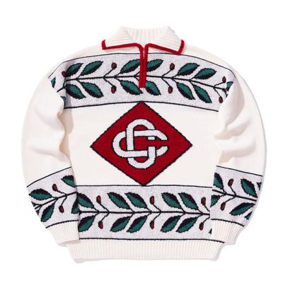 China 2021 new arrival high quality unisex anti-pilling sweater wool knit fabric embroidery logo custom zipper sweater for sale