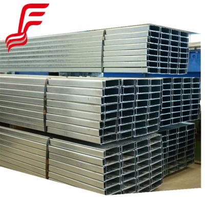 China Construction TJFOREST! Cold Formed Soft Carbon Galvanized Steel Iron U/C Channel Profile for sale