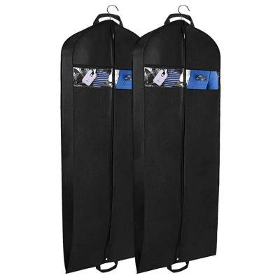 China Garment Suit Bag Garment Bag Dress For Travel Black Breathable Laundry Garment Cover And Storage Suit Dress Gusseted for sale