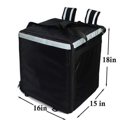 China Foldable Food Delivery Bagr Thermal Insulated Backpack w/Cup Holders Pocket & Discharge Reusable Heated Window Cooler Bag for sale