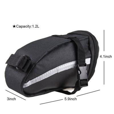 China Lightweight Waterproof Bike Bag Rear Seat Pouch Cycling Saddle Bag PU Tools Pouch Pack With Reflective Stripes for sale