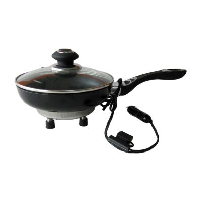 China New Viable Custom Design Thick Aluminum Car 12V Portable Pan Stove Non Stick Camping Black for sale