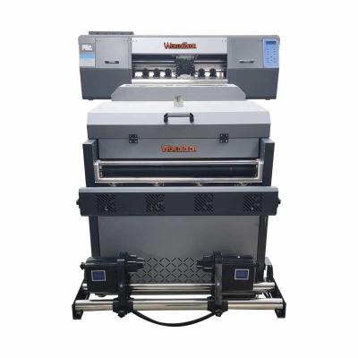 China Highest performance DTF printer meet two I3200A1 print heads with 60cm flatbed with Powder shaker and air purifier DTF printer for sale