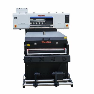 China Newest and best Four I3200A1 heads model DTF printer with 70cm print width and big powder shaker include the air purifier for sale