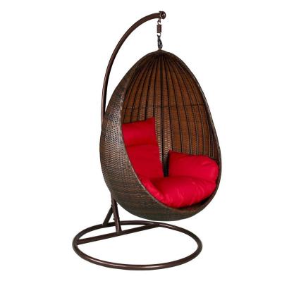 China 1980 Durable Outdoor Patio Garden Patio Round Rattan Oixe Rattan Swing Egg Chair With Rack Balcony Furniture for sale