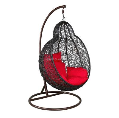 China 1919 Durable OMAIXE Rattan Rattan Round Patio Garden Patio Hanging Egg Swing Chair With Rack Balcony Furniture for sale