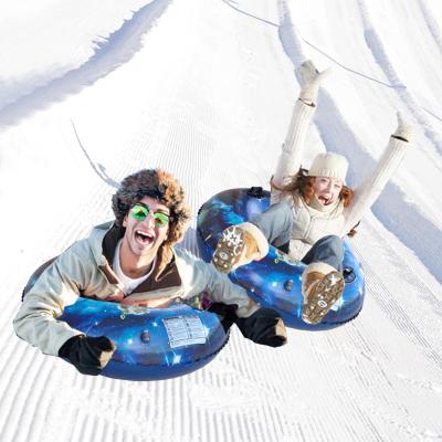 China Thickened PVC 120CM 0.45-0.6mm Snow Tube Winter Ski Circle With Handle Durable Kids Inflatable Adult Tube Snow Cold-resistant Snow Float Sled for sale