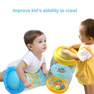 China 0.25mm New Toy Infants Roller inflatable crawling PVC baby fidgety person toys learning roller with Bells toddler holding early education for sale