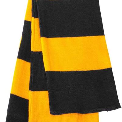 China SP02 Verified Sportsman Striped Knit Scarf Custom Knit Acrylic Mens Striped Winter Scarf for sale