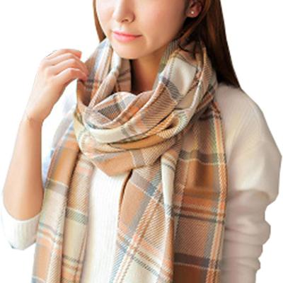 China Winter Hot Selling Long Scarf For Women Women Fashion Big Large Grid Lattice Long Shawl Winter Warm Scarf for sale