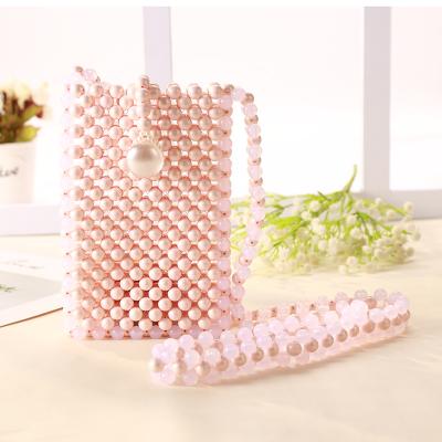 China Super Confortable Bag Hot Section Pearl Beaded Square Cell Phone Bag Evening Clutch Bag for sale