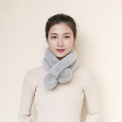 China soft & Cheap White Warm Winter Neck Faux Rabbit Fur Scarf For Women Warm Scarves for sale