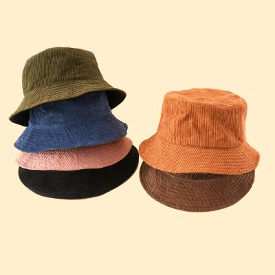 China soft & Warm Vintage Outdoor Fisherman's Hats Sun Hat Fitted Corduroy Summer Bucket Hat For Women for sale