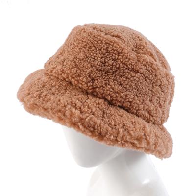 China soft & Wholesale Warm Wool Plush Fisherman Hats Faux Fur Bucket Hat For Women Girl Winter Warm for sale