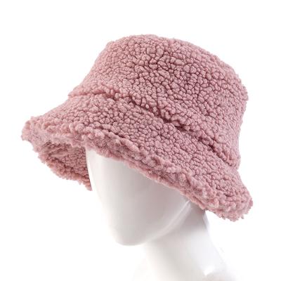 China soft & 2021 New Winter Trend Women's Teddy Lamb Wool Cute Fashion Plush Fur Outdoor Fisherman Hat Bucket Hats Wholesale Warm Plush for sale