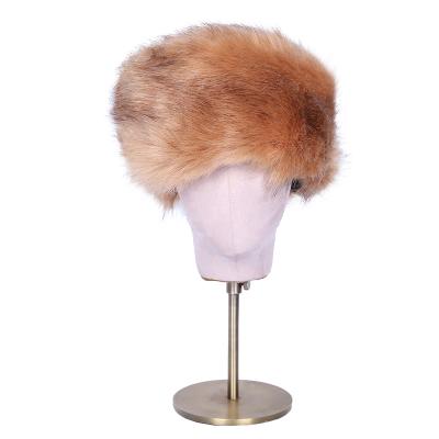 China JOINT Russian Round Skiing Trooper Faux Fur Windproof Fur Hat For Man Women Winter Warm for sale