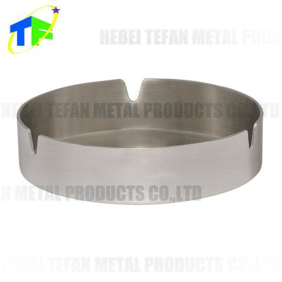 China Custom Stainless Steel Leaf Patio Deep Drawn Round Cigar Ashtray Custom OEM Size for sale