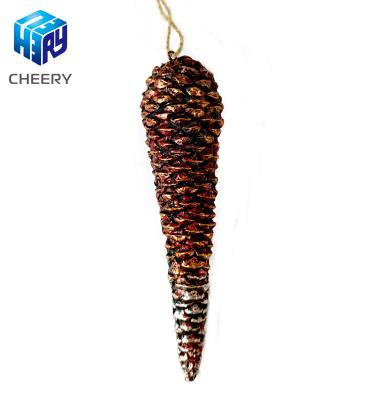 China Best cheap price Christmas pine cone resin wholesale sale stableble beautiful crafts from Europe for sale