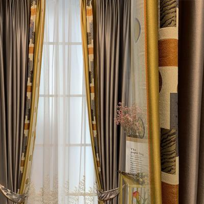 China Modern Blackout Best Price Europe Style Printed Blackout Customized Curtain Stitching For Bedroom for sale