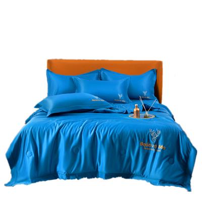 China Nondisposable Cheap Fitted Bedroom 4 Pcs Designer Quality Textile Cool Summer Sheet Bedding Set for sale