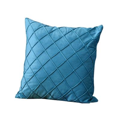 China Luxury Designer Throw Pillow Case 45x45 0.3kg Soild Velvet Color Print Plaid Anti-static Custom Home Decor Square Throw Pillow Case for sale