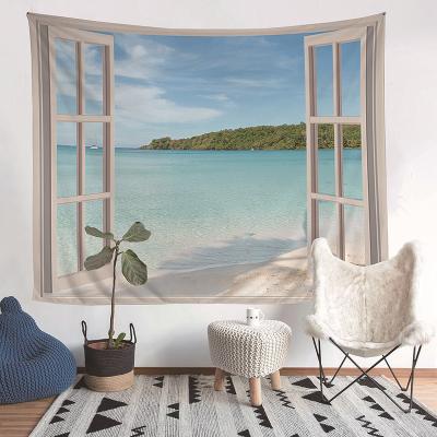 China Manufacturer Modern Simple 3d Polyester Wall Woven Blanket Custom Printed Tapestry for sale