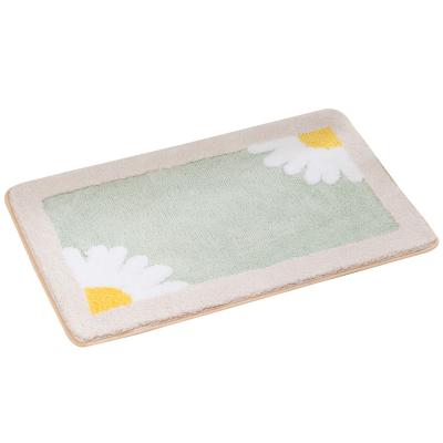 China Latest Cartoon Flower Washable Design Printed Non Slip Floor Mat Water Absorption Bath Mat For Bedroom for sale