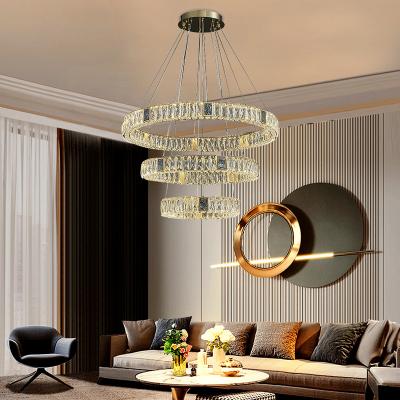 China Modern Crystal Chandelier 300w Luxury Modern Chandelier For Dining Room Living Room Hotel Dimmable 3 Colors With Outdoor for sale