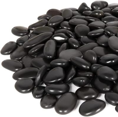 China AIKING Garden Decoration Modern Natural Black River Pebble Polished Stone for sale